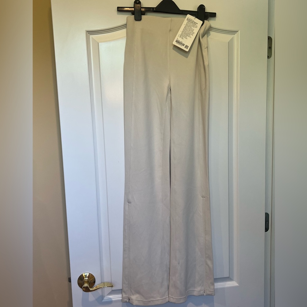 Lululemon brushed, softstreme, rib zip flare pants